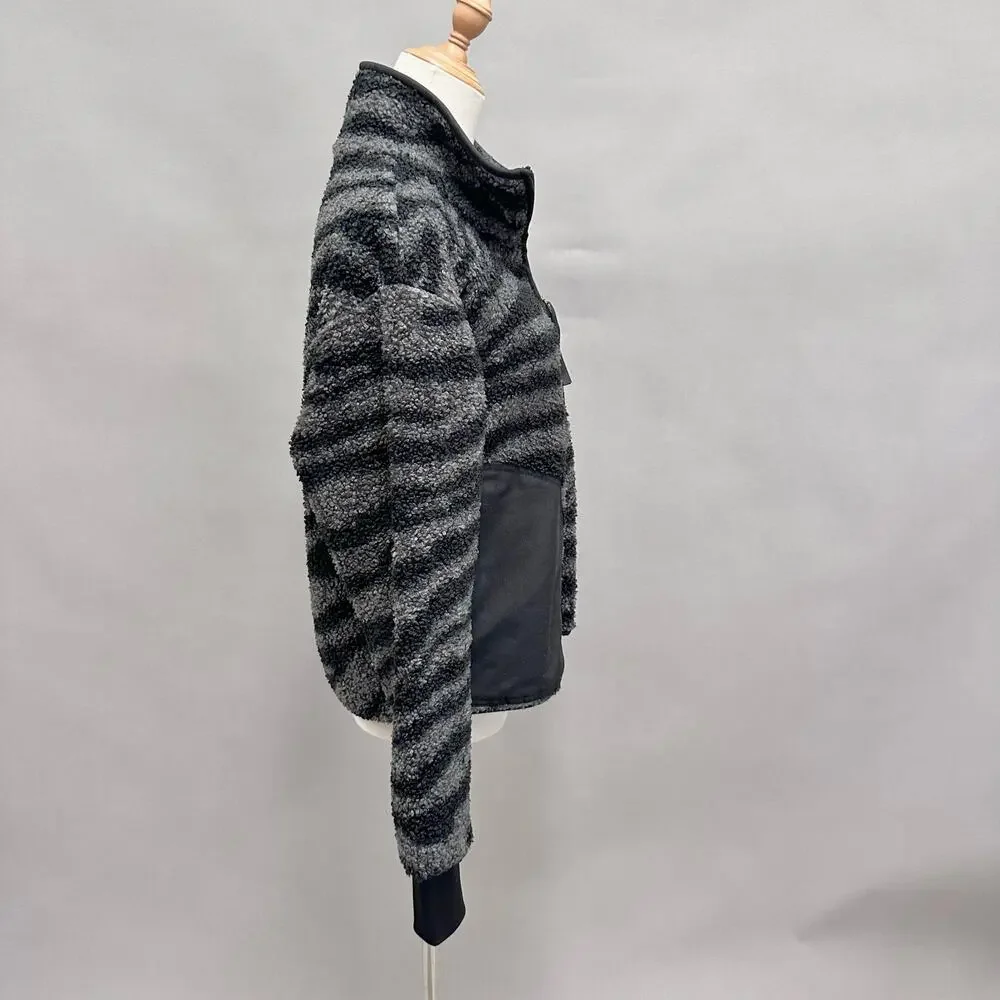 Varley‎ Whitfield Faux Fur Jacket in Gravity Zebra